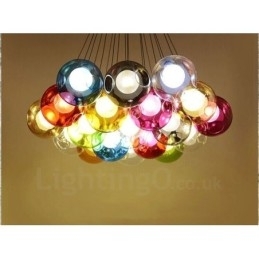 Creative The Nordic Color Restoring Ancient Ways Goldfish Bowl Glass Creative Droplight Lamp Light (If you order multiple glass balls it will come with one pendant fixed) (Please select the Quantity and Colour of the glass ball below)