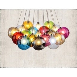 Creative The Nordic Color Restoring Ancient Ways Goldfish Bowl Glass Creative Droplight Lamp Light (If you order multiple glass balls it will come with one pendant fixed) (Please select the Quantity and Colour of the glass ball below)