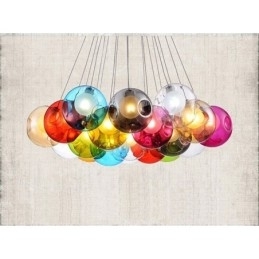 Creative The Nordic Color Restoring Ancient Ways Goldfish Bowl Glass Creative Droplight Lamp Light (If you order multiple glass balls it will come with one pendant fixed) (Please select the Quantity and Colour of the glass ball below)