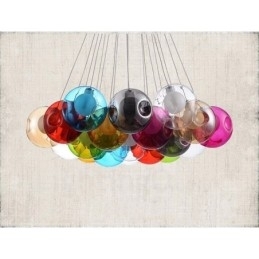 Creative The Nordic Color Restoring Ancient Ways Goldfish Bowl Glass Creative Droplight Lamp Light (If you order multiple glass balls it will come with one pendant fixed) (Please select the Quantity and Colour of the glass ball below)