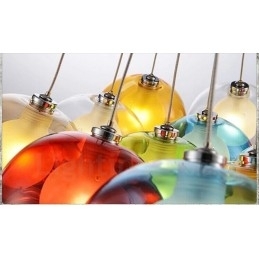 Creative The Nordic Color Restoring Ancient Ways Goldfish Bowl Glass Creative Droplight Lamp Light (If you order multiple glass balls it will come with one pendant fixed) (Please select the Quantity and Colour of the glass ball below)