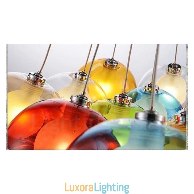 Creative The Nordic Color Restoring Ancient Ways Goldfish Bowl Glass Creative Droplight Lamp Light (If you order multiple glass balls it will come with one pendant fixed) (Please select the Quantity and Colour of the glass ball below)