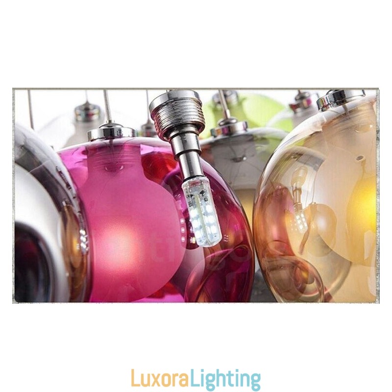 Creative The Nordic Color Restoring Ancient Ways Goldfish Bowl Glass Creative Droplight Lamp Light (If you order multiple glass balls it will come with one pendant fixed) (Please select the Quantity and Colour of the glass ball below)