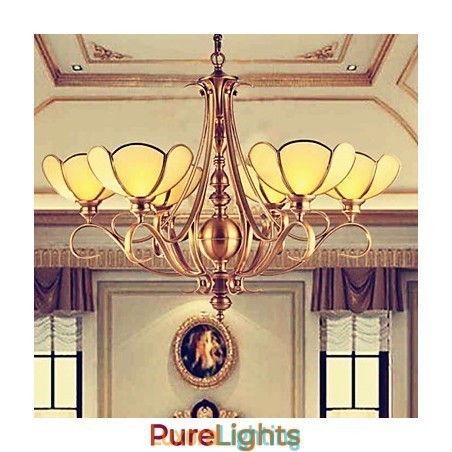 Designer Touch Decorative Traditional Classic Rustic Lodge Brass Metal Chandelier