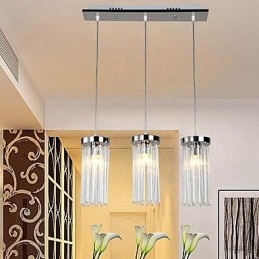 Designer Touch Decorative Modern Contemporary Crystal Chrome Metal Pendant Light