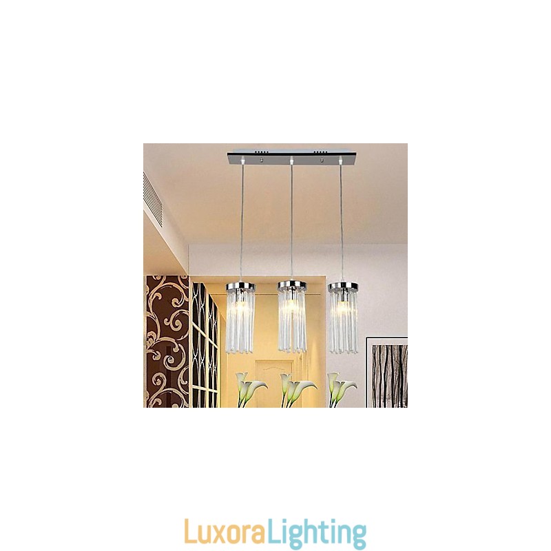 Designer Touch Decorative Modern Contemporary Crystal Chrome Metal Pendant Light