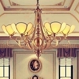 Designer Touch Decorative Traditional Classic Rustic Lodge Brass Metal Chandelier