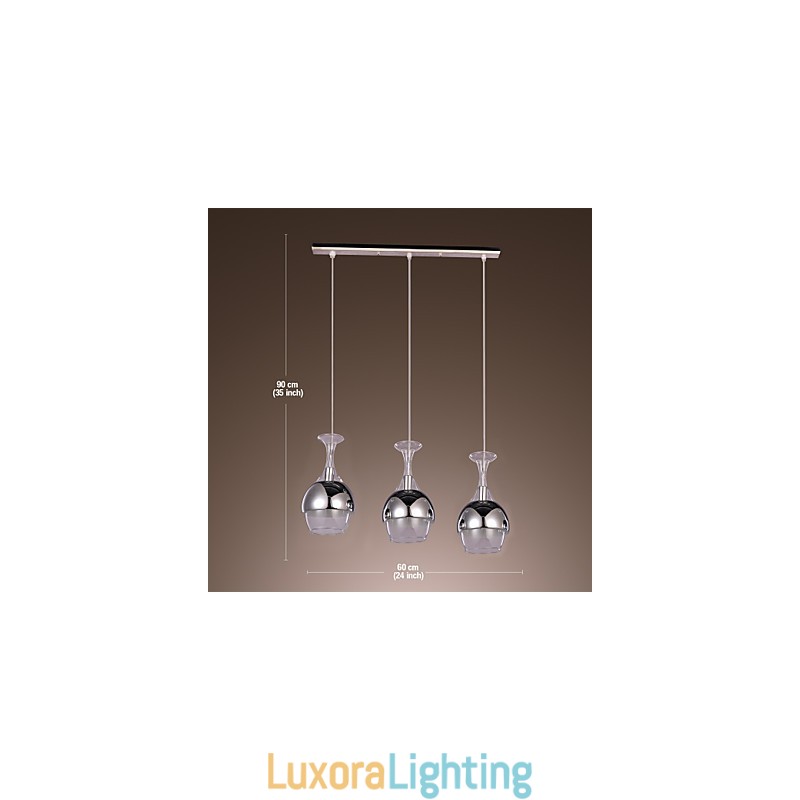 Designer Touch Decorative French Style Creative 3 Light Pendant in Shape Of Goblet