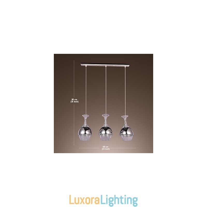 Designer Touch Decorative Modern Creative 3 Light Pendant in Shape Of Goblet