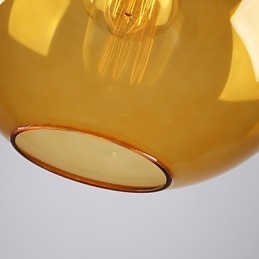 Designer Touch Decorative Modern Glass Pendant Light in Round amber Bubble Design Glass Shade
