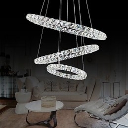 Designer Touch Decorative 44W Modern Contemporary Crystal Chrome Metal Pendant Light
