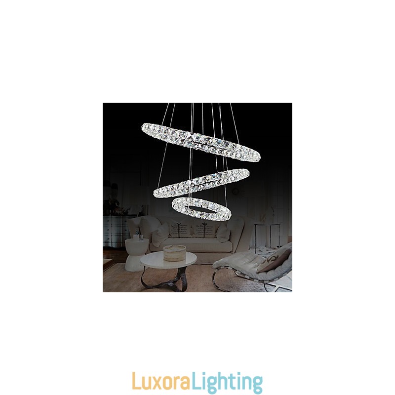 Designer Touch Decorative 44W Modern Contemporary Crystal Chrome Metal Pendant Light