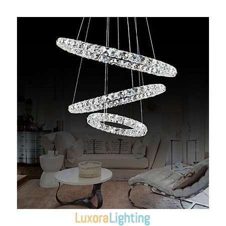 Designer Touch Decorative 44W Modern Contemporary Crystal Chrome Metal Pendant Light