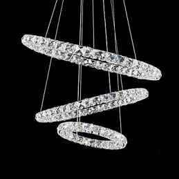 Designer Touch Decorative 44W Modern Contemporary Crystal Chrome Metal Pendant Light