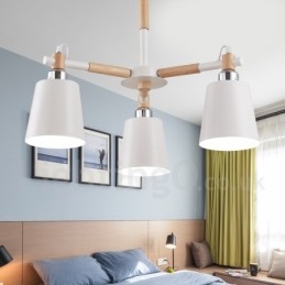 Designer Touch Decorative 3 Light Modern Contemporary Wood Chandelier Light