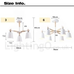 Designer Touch Decorative Modern Contemporary Wood 6 Light Chandelier Lamp