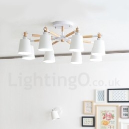 Designer Touch Decorative 8 Light Modern Contemporary Wood Chandelier