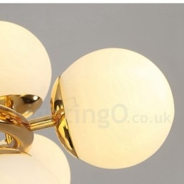 Designer Touch Decorative 8 Light Modern Contemporary Chandelier with Glass Shade Light