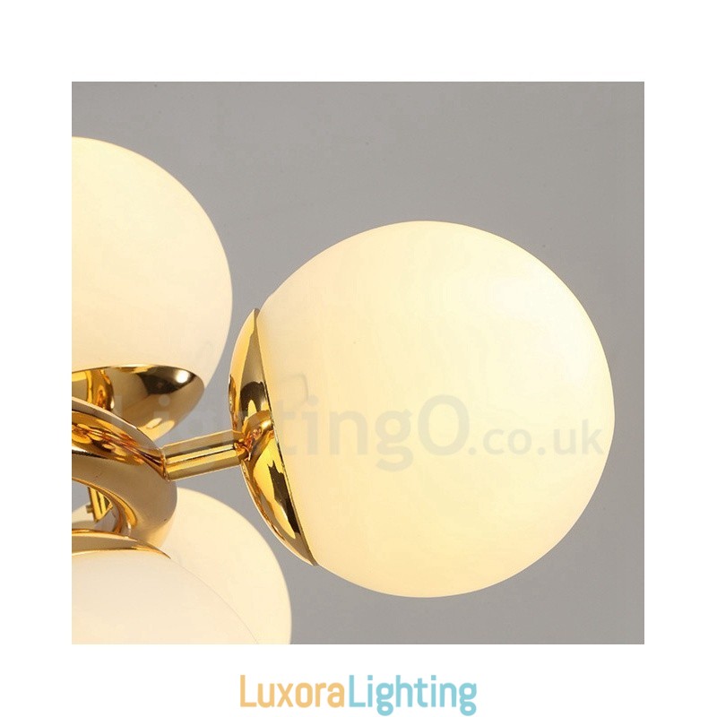 Designer Touch Decorative Modern Contemporary 16 Light Chandelier with Glass Shade and Lamp