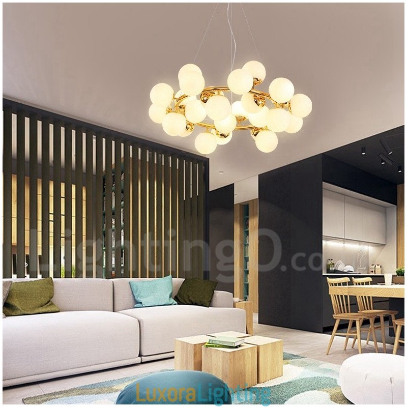 Designer Touch Decorative 24 Light Modern Contemporary Chandelier with Glass Shade Light