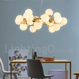 Designer Touch Decorative 24 Light Modern Contemporary Chandelier with Glass Shade Light