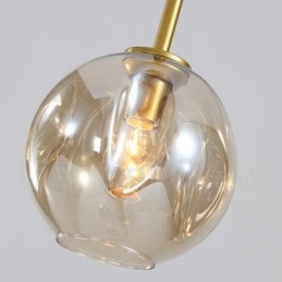 Designer Touch Decorative Modern Contemporary 7 Light Chandelier with Clear Glass Shade & Lamp