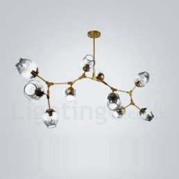 Designer Touch Decorative 10 Light Golden Chandelier with Glass Shade Modern Contemporary Style Light