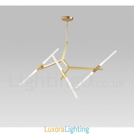 Designer Touch Decorative 6 Light Modern Contemporary 2 Tier Chandelier Light (Black Golden)