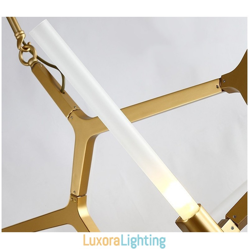 Designer Touch Decorative 6 Light Modern Contemporary 2 Tier Chandelier Light (Black Golden)