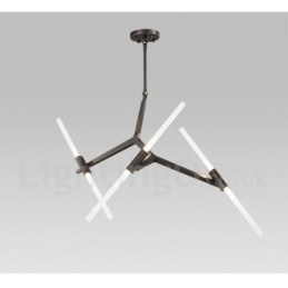 Designer Touch Decorative 6 Light Modern Contemporary 2 Tier Chandelier Light (Black Golden)