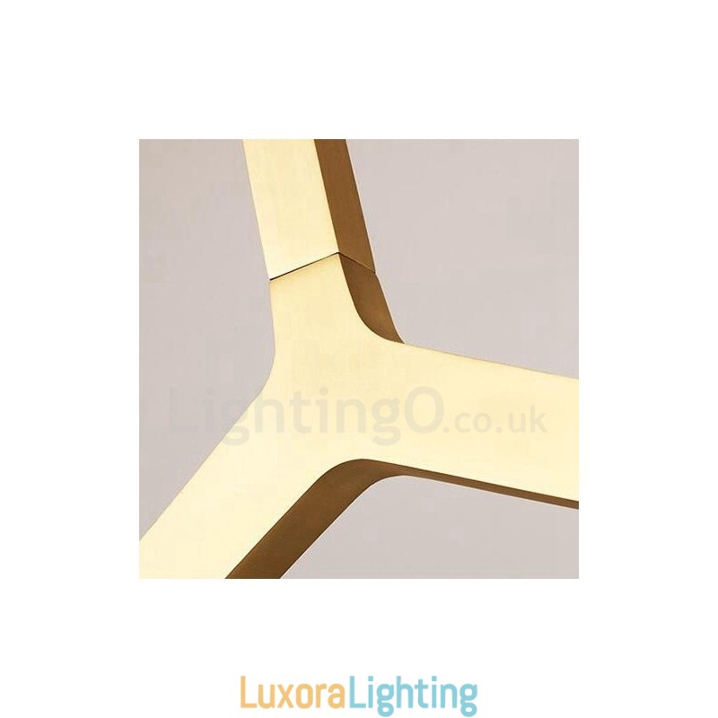 Designer Touch Decorative 6 Light Modern Contemporary 2 Tier Chandelier Light (Black Golden)