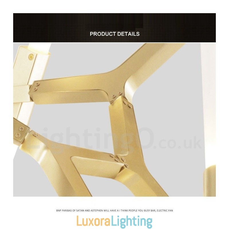 Designer Touch Decorative 6 Light Modern Contemporary 2 Tier Chandelier Light (Black Golden)