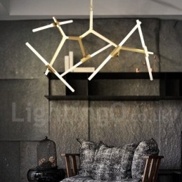 Designer Touch Decorative 10 Light Modern Contemporary Chandelier Light (Black Golden)