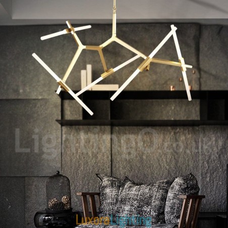 Designer Touch Decorative 10 Light Modern Contemporary Chandelier Light (Black Golden)