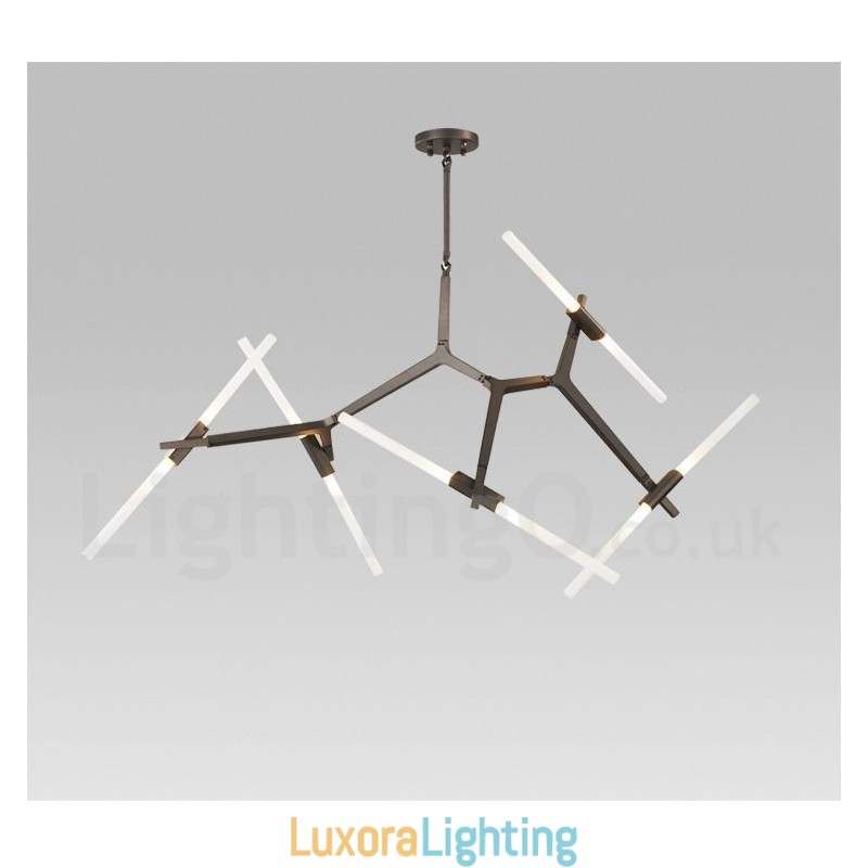 Designer Touch Decorative 10 Light Modern Contemporary Chandelier Light (Black Golden)