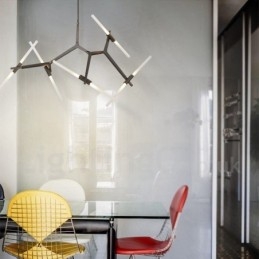 Designer Touch Decorative 10 Light Modern Contemporary Chandelier Light (Black Golden)