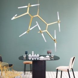 Designer Touch Decorative 12 Light Modern Contemporary Chandelier Light (Black Golden)