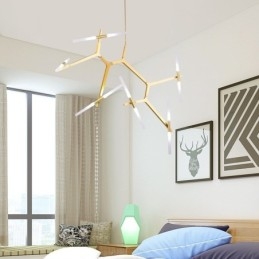 Designer Touch Decorative 12 Light Modern Contemporary Chandelier Light (Black Golden)