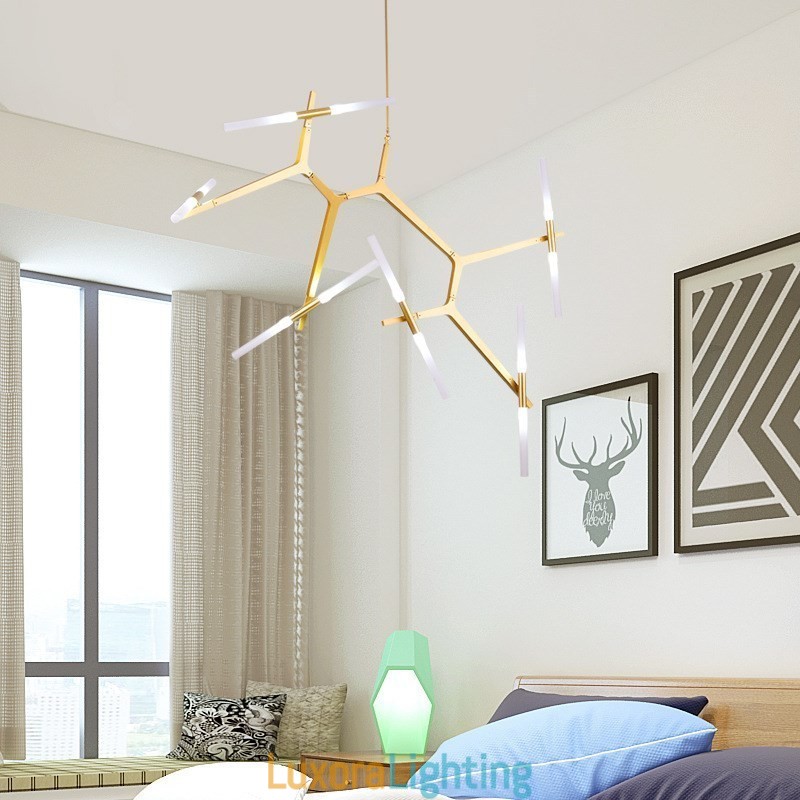 Designer Touch Decorative 12 Light Modern Contemporary Chandelier Light (Black Golden)