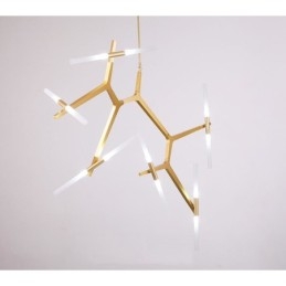 Designer Touch Decorative 12 Light Modern Contemporary Chandelier Light (Black Golden)