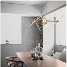 Designer Touch Decorative 12 Light Modern Contemporary Chandelier Light (Black Golden)