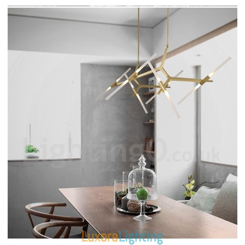 Designer Touch Decorative 12 Light Modern Contemporary Chandelier Light (Black Golden)