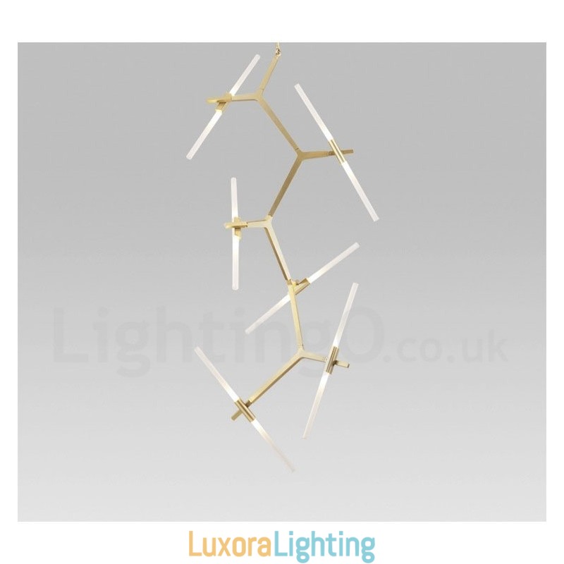 Designer Touch Decorative 12 Light Modern Contemporary Chandelier Light (Black Golden)