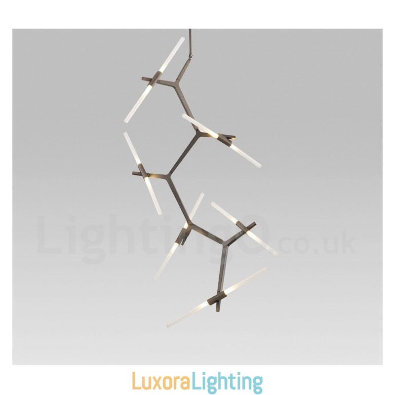 Designer Touch Decorative 12 Light Modern Contemporary Chandelier Light (Black Golden)