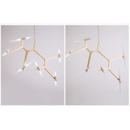 Designer Touch Decorative 12 Light Modern Contemporary Chandelier Light (Black Golden)