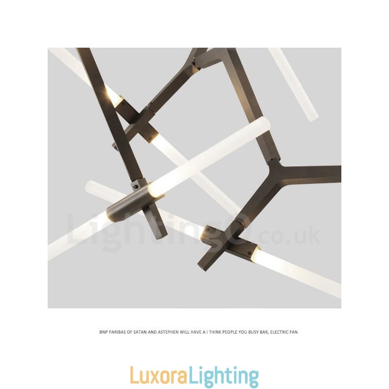 Designer Touch Decorative 12 Light Modern Contemporary Chandelier Light (Black Golden)