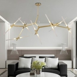 Designer Touch Decorative 14 Light Modern Contemporary Chandelier Light (Black Golden)