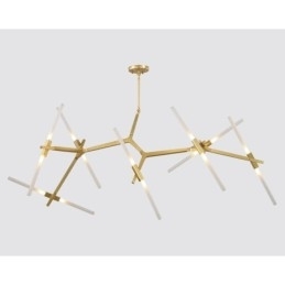 Designer Touch Decorative 14 Light Modern Contemporary Chandelier Light (Black Golden)