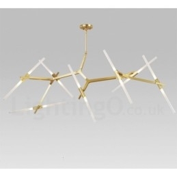 Designer Touch Decorative 14 Light Modern Contemporary Chandelier Light (Black Golden)