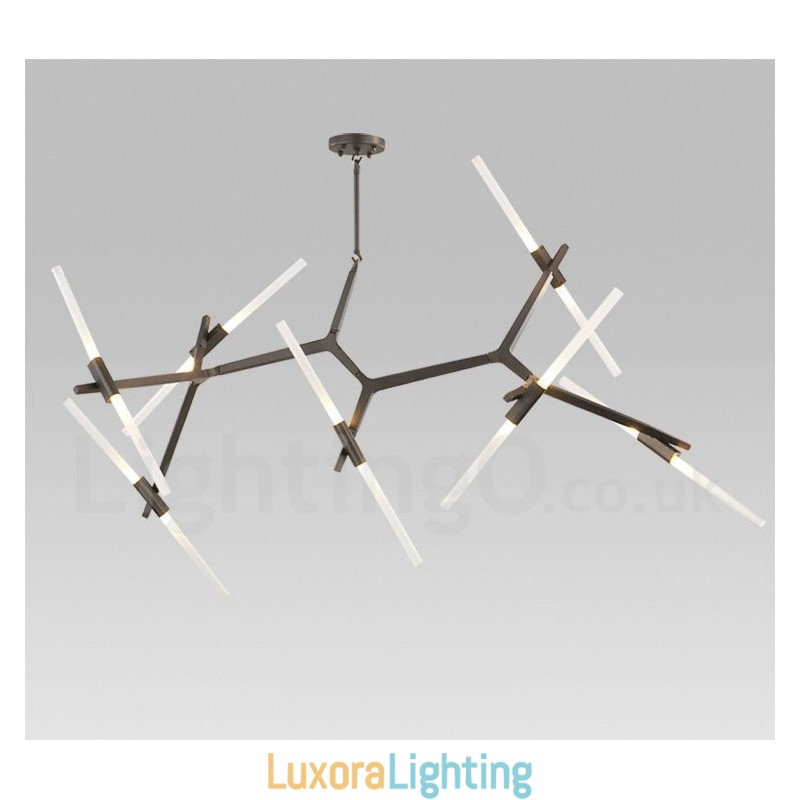 Designer Touch Decorative 14 Light Modern Contemporary Chandelier Light (Black Golden)